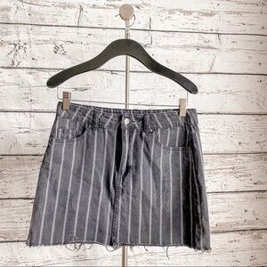 Ivy + Main stripped jean skirt